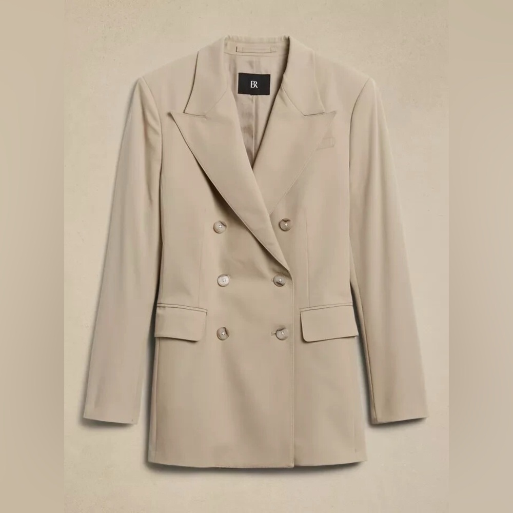 Banana Republic Women's Beige Double-Breasted Blazer